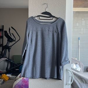Croft & Barrow blueish gray quarter length sleeves Top. Size 1X
